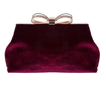 Bordowa welurowa kopertówka