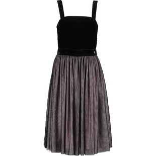 Czarno-fioletowa sukienka midi