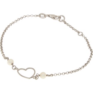 Srebrna bransoletka z perełkami