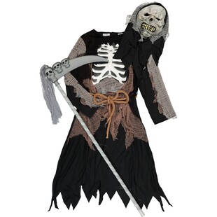 Halloweenowy 3-częściowy dziecięcy kostium ponury żniwiarz