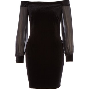 Czarna welurowa sukienka mini