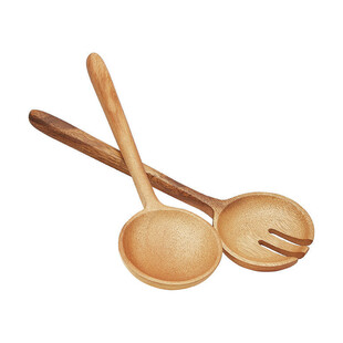 Drewniane sztucce salatkowe