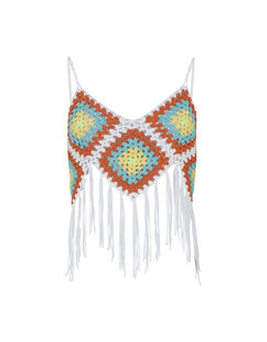 TK Maxx szydelkowy top z fredzlami 79.99zl