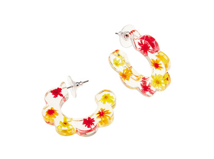 TK Maxx kolczyki przezroczyste kola w kwiaty 39.99PLN