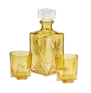 TK Maxx zestaw karafka z dwoma szklankami bursztynowe szklo 109.99PLN