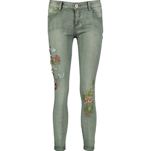 Spodnie z kwiatowym haftem