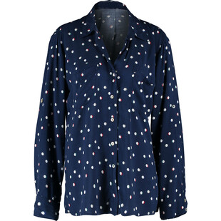 Granatowa koszula w grochy