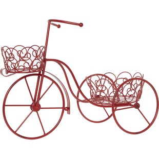 Czerwone doniczki w kształcie roweru
