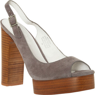 Szare sandały na obcasie