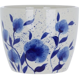 Bialo-blekitna doniczka