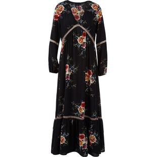 Czarna sukienka z kwiatowym motywem