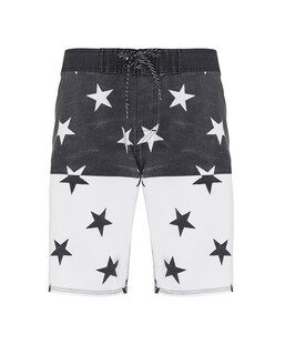 Czarno-białe spodenki kąpielowe w gwiazdki