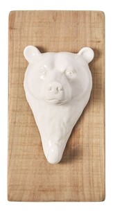 Drewniana deska z ceramicznym niedzwiedziem