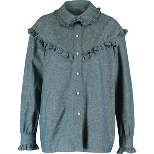 Niebieska koszula z falbanami