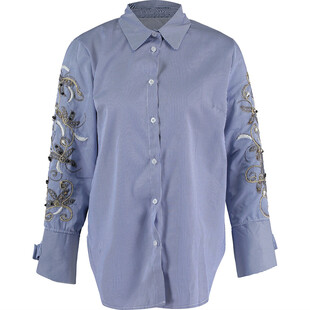 Niebiesko-biała koszula w prążki