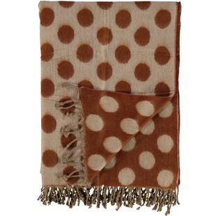 Brązowy koc w grochy