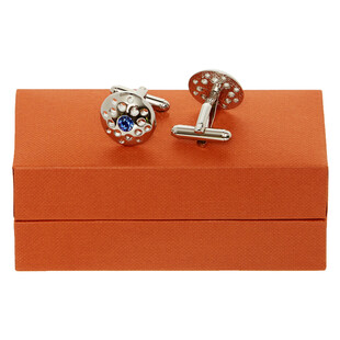 Spinki do mankietów w kolorze srebrnym z kryształami