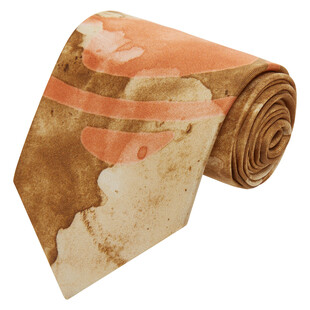 Brązowy pastelowy krawat z jedwabiu