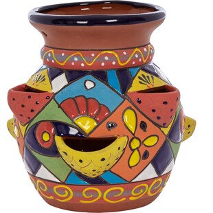 Ceramiczny wazon w meksykańskim stylu