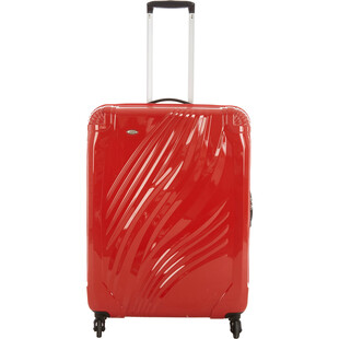 Czerwona twarda walizka